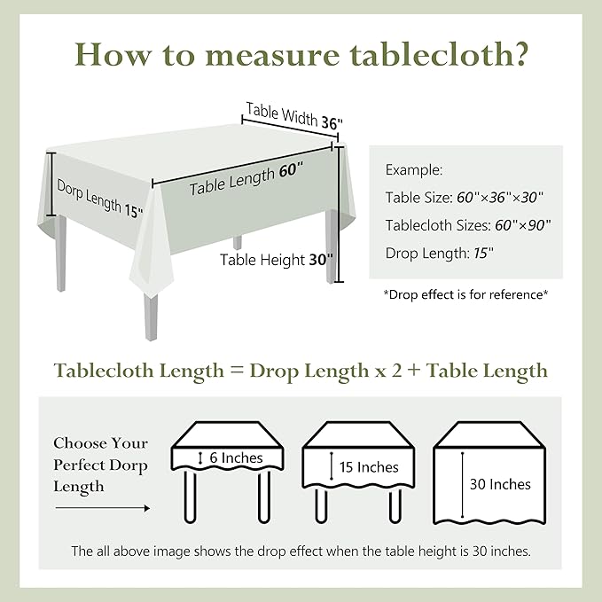 Linen World Linen Tablecloth, 100% French Linen Sage Tablecloth 132" x 90" Inch, Washable Rectangular Tablecloth for Dining, Outdoor, Weddings and Restaurants, Decorative Valentine Easter