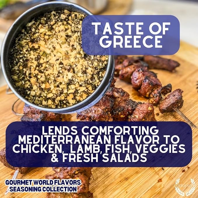 Gourmet World Flavors Seasoning Collection | Non GMO Verified | 6 Magnetic Tins | Spice Blends | Crafted in Small Batches by Gustus Vitae | #68