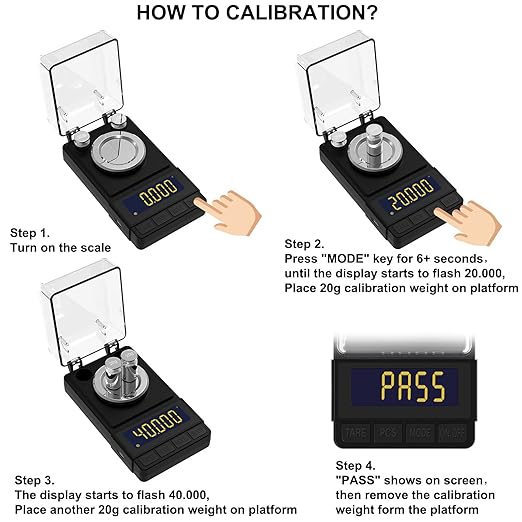 MAXUS Digital Milligram Scale 50g/0.001g, Compact Mg Scale with 20g Calibration Weight and Accessories, Black Powder Scale for Reloading