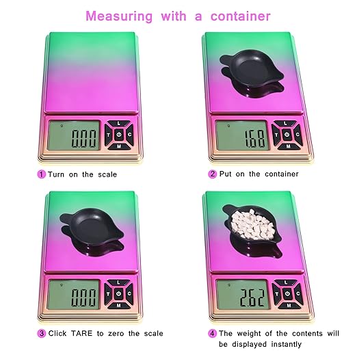 Digital Pocket Scale 300g/0.01g Accuracy，Small Jewellery Coin Powder Scale Digital Gram and Oz with 50g Cal Weights，Digital Gram Scale
