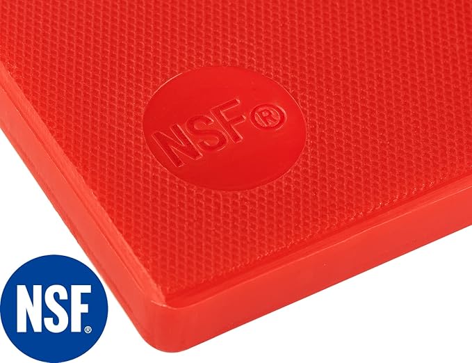 CURTA Cutting Boards for Kitchen, 24" x 18" x 0.5" Red Color Coded Plastic Chopping Board with Anti Slip Surface Dishwasher Safe