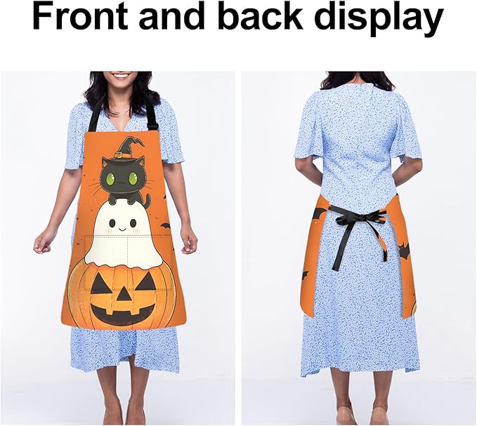 Halloween Apron Home Kitchen Cooking Baking Gardening for Women Men with Pockets waterproof 32x28 inch