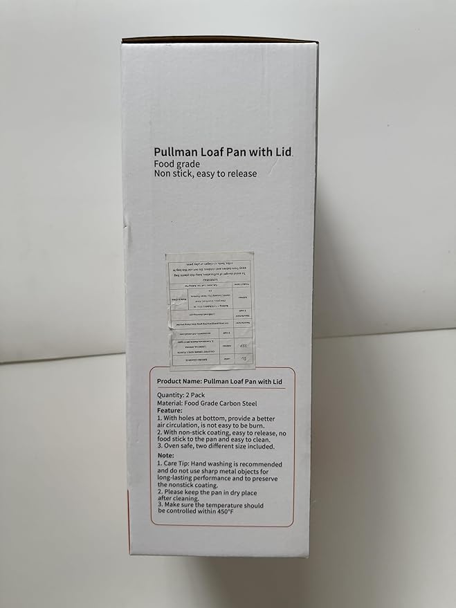 Pullman Loaf Pan with Lid, Pullman Loaf Pan 2.2 LB/1 LB, 2 Pack Nonstick Sandwich Bread Pan, for Bread, Sandwiches, and Toast, Golden, Deep Side and Corrugated