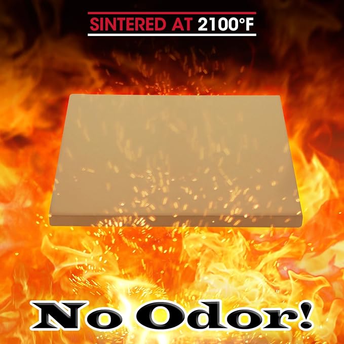 Unicook Pizza Stone for Oven and Grill, Square Baking Stone 12 Inch, Cordierite Cooking Oven Stone, Thermal Shock Resistant Pizza Pan for Pizza, Bread, Including Dough Scraper