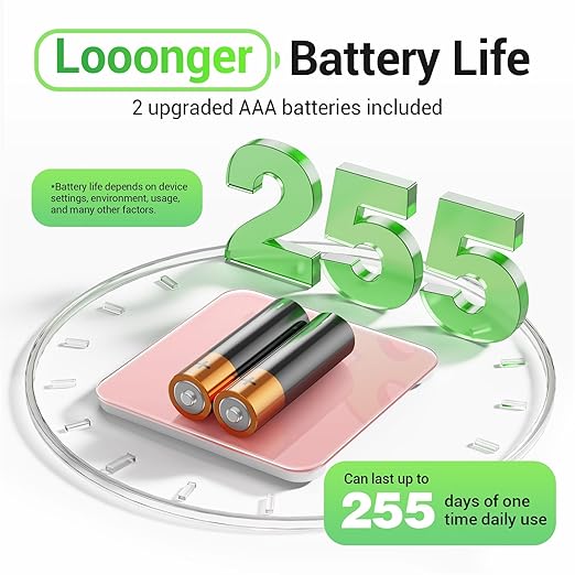 Ovutek Bathroom Scale for Body Weight, Highly Accurate Digital Weighing Machine for People, Upgraded Batteries Included, Compact Size, LED Display, High Standards Sturdy Tempered Glass, 400lb, Pink