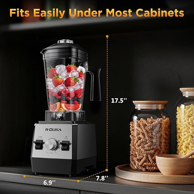 Smoothie Blender, 1400 Watt Powerful Blender for Smoothies, 64oz Capacity Countertop Blenders for Kitchen with BPA Free Container, Ice Crushing, Frozen Drinks, Puree, Protein Shakes