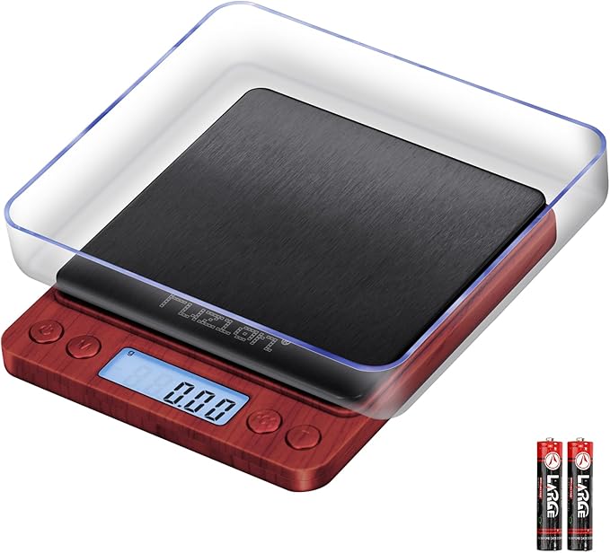 Fuzion Digital Scale .01 Gram Accuracy, 500g Mini Food Scales for Small Jewelry, Gold, Herb, Spice - Weight Gram and Oz