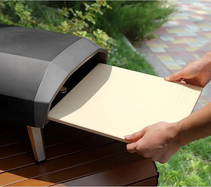 Pizza Stone for Oven and BBQ Grill, 13 inch Square Bread Baking Stone, Heavy Duty Large Ceramic Pizza Pan for Baking Pie Cookie and Cheese