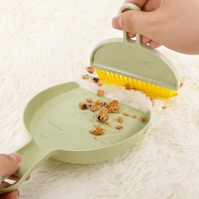 Small Broom and Dustpan Set,mini Compact Portable, for Home, Sofas, Kitchen countertops, Storage Shelves, Office desks, bathrooms, and pet Areas (Colorful)
