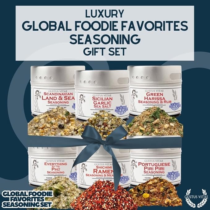 Global Foodie Favorites | Gourmet Seasoning and Rub Collection | Non GMO | All Natural | Small Batch | Artisan Spice Blends | Gourmet Gift | Authentic World Flavors | Made In USA | Handcrafted | #428