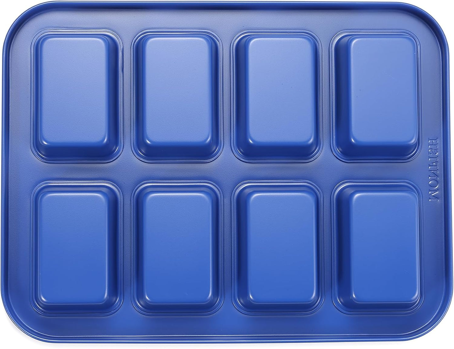 Monfish Mini loaf pan 8 cativy Small Rectangle brownie cake pan Carbon Steel Royal blue non stick