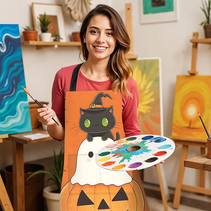 Halloween Apron Home Kitchen Cooking Baking Gardening for Women Men with Pockets waterproof 32x28 inch