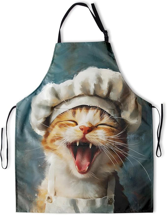 Funny Animal Apron with 2 Pockets Waterproof for Men Women Kitchen Garden Decor