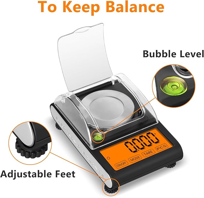 Fuzion Milligram Scale 50g/0.001g, Digital mg Scale with Calibration Weights, Jewelry Scale with Tweezers, Spoon, Bowl, Brush, Micro Scale for Powder, Gold, Herb, Large Display