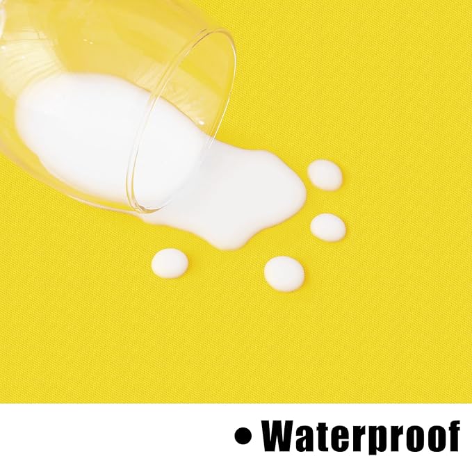 homing Round Vinyl Tablecloth, Waterproof Spillproof Plastic Flannel Backed Table Cloth, Wipe Clean Table Cover for Dining, Buffet Parties and Camping (Yellow, 60")