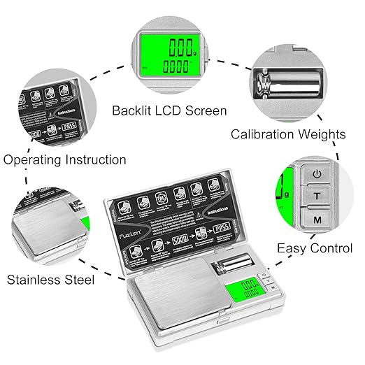 Fuzion Gram Scale CASH-200 Digital Pocket Jewelry Food Scale, Dual Display Compact 0.01g Calibration