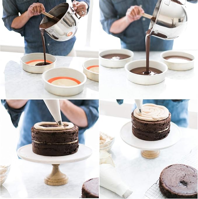 Silicone Baking Mats, 2 PCS Round Silicone Mats for 9 Inch Cake Pan, Non-Stick Reusable Cookie Sheet Liners for Baking Pans for Cake/Bread/Pizza/Macaron/Pastry/Cookie/Bun/Pie