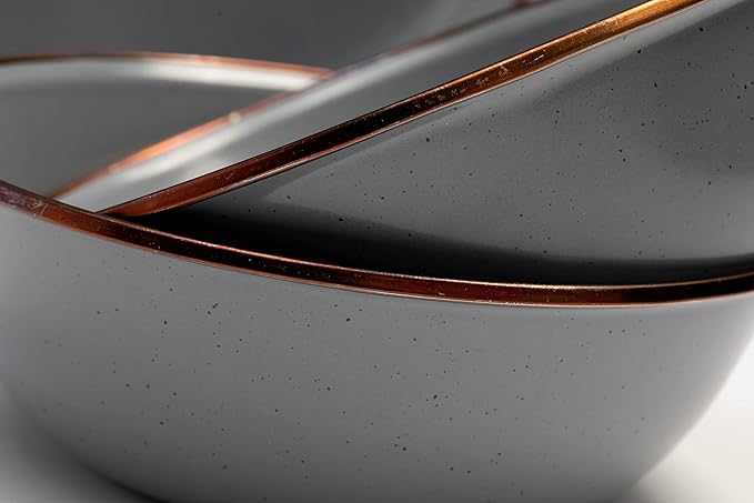 Barebones Enamel Bowl Set - Dish Set of 2 Bowls - Enamelware Set for Camping and Everyday Use (Slate Gray)