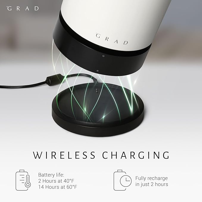 Grad No.1 Wine Cooler – Portable & Rechargeable Wine Cooler with Precise Temperature Control (41-69°F),Scandinavian Design, Silent Operation, Long Battery Life – Luxury Wine Accessory for Home