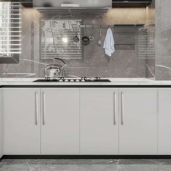 6 Pack 12-5/8 inch(320mm) Brushed Satin Nickel Kitchen Cabinet Handles Knurled Cabinet Pulls Drawer Pulls Kitchen Hardware