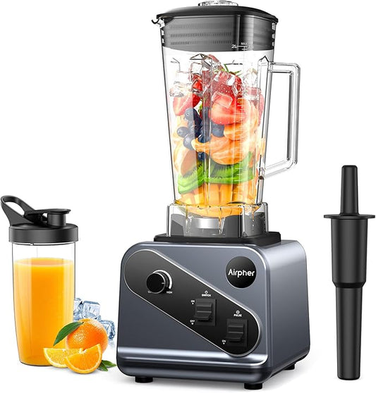 Blender for smoothies, 2000 Peak Watts professional blender, 68oz Large Capacity with 27oz TO-GO cup, Best blenders for kitchen to make smoothies, soups, jams&More, Dishwasher Safe, BPA Free