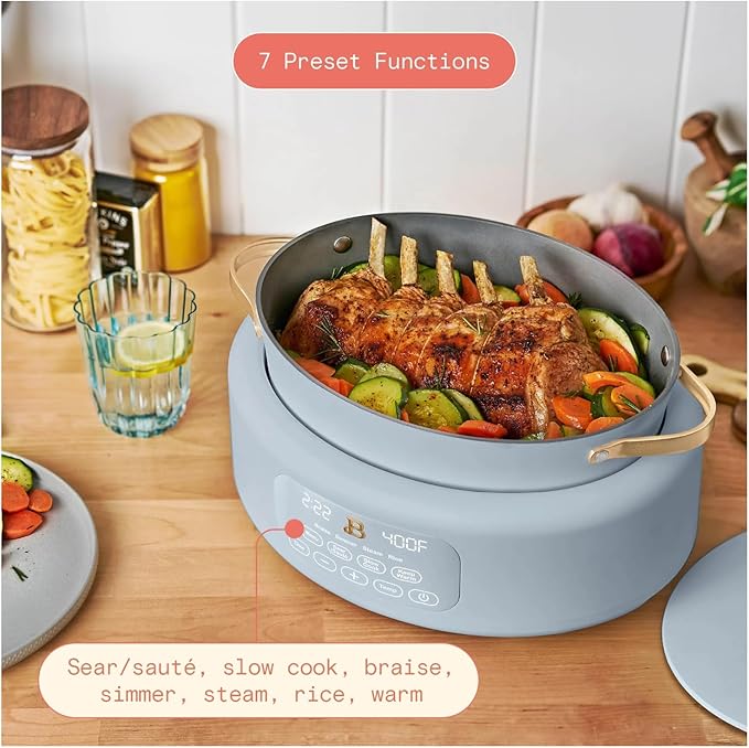 Beautiful 10-in-1 6 Qt Electric Multi-Cooker – Cook Faster & Healthier with Versatile Functions: Ideal for Holiday Recipes, Thanksgiving Sides, Christmas Parties & Family Gatherings