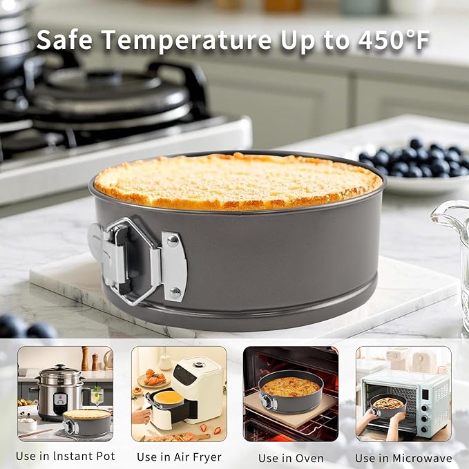 Springform Pan Set, 4" 7" 9" Nonstick Cheesecake Pan, Round Cake Pans, Leakproof Cake Tins with Removable Bottom, Springform Cake Pans Baking Pans