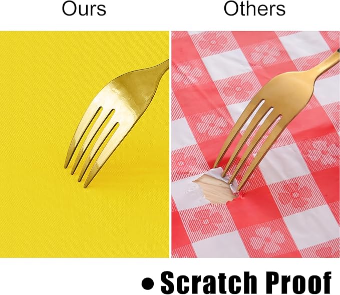 homing Rectangle Vinyl Tablecloth, Waterproof Spillproof Plastic Flannel Backed Table Cloth, Wipe Clean Table Cover for Dining, Buffet Parties and Camping (Yellow, 54" x 78")