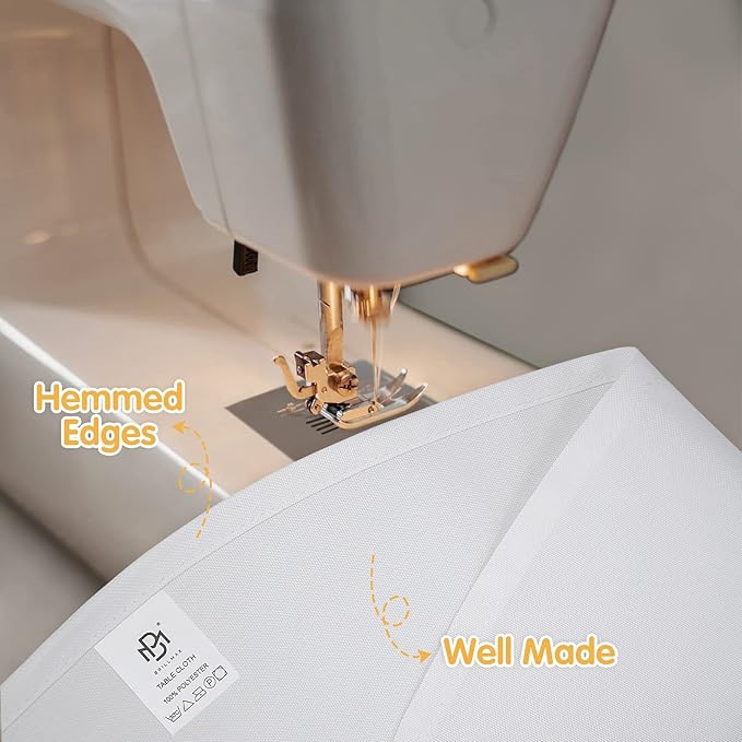 BRILLMAX 4 Pack White Round Tablecloths 132 Inch - Circle Bulk Linen Polyester Fabric Washable Table Cloth Cover for Wedding Reception Banquet Birthday Party Buffet Restaurant