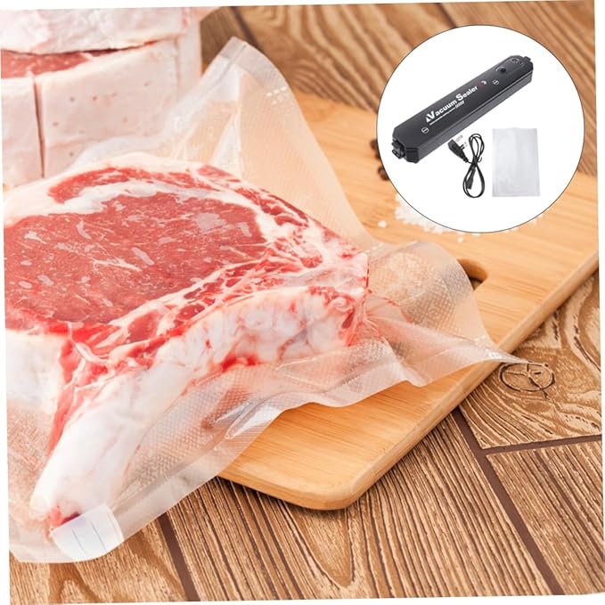 BESPORTBLE Automatic Vacuum Sealer Machine for Kitchen with Sealing Bags Dry Wet Food Preservation Compact Portable Household Sealing Tool US Plug Acv