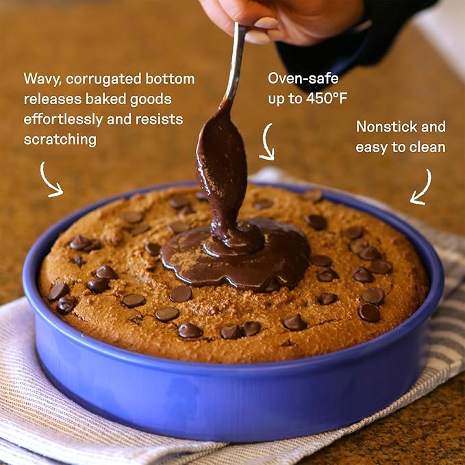 Great Jones Patty Cake (Blueberry) | Nonstick 9-Inch Round Cake Pan | Heavy-Duty Aluminized Steel | Easy Release Coating | Oven-Safe Up to 450°F | Even Heat Distribution | Dishwasher-Friendly