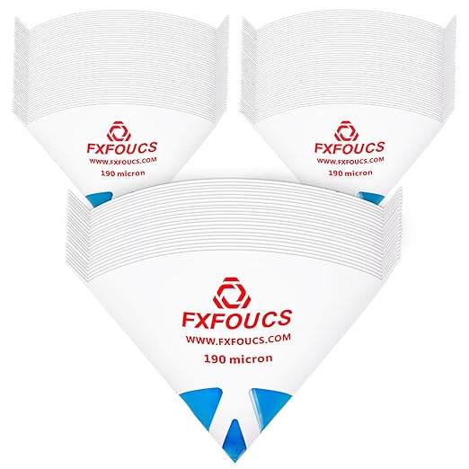 250 Pack of Premium Paint Strainers with 190 Micron Fine Mesh Filters - 3D Printing Ultra-Flow Blue Nylon Cone Strainers for Paint and Fluid Filtration