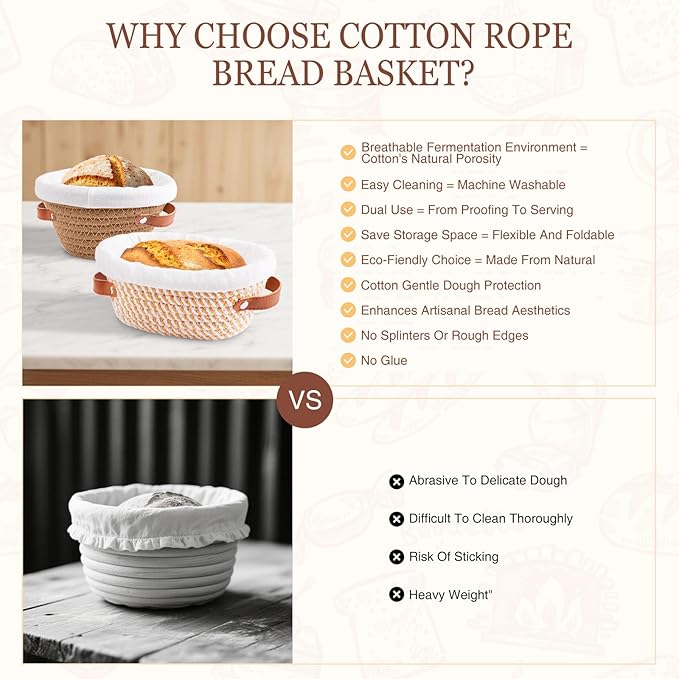 Banneton Bread Proofing Basket, Mini Bread Basket, Sourdough Bread Baking Supplies, Sourdough Banneton Basket, Sourdough Starter Kit, 5 Inch Mini Banneton Basket Set of 6, Sour Dough Starter Kits