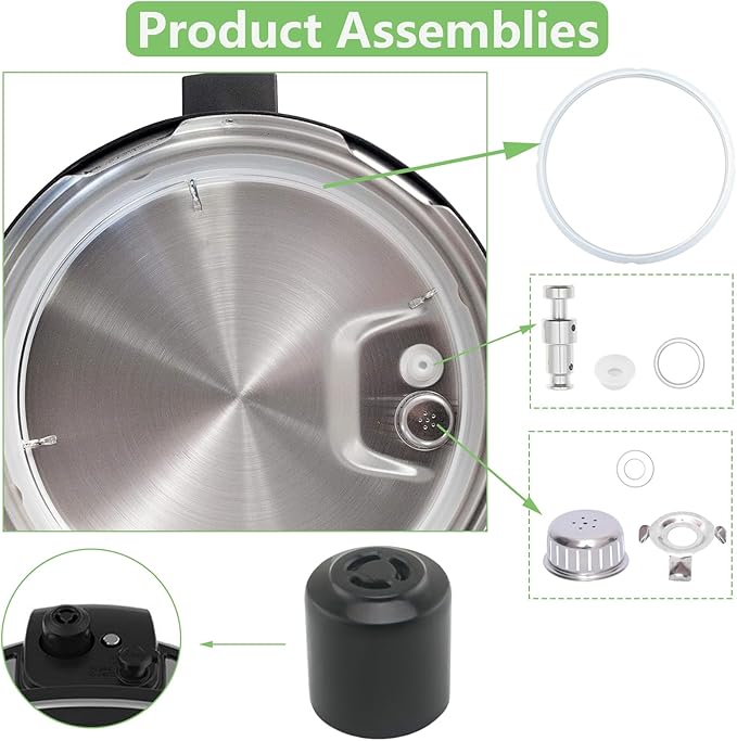 11 PCS Instant Pot Accessories for Ultra 6QT, Instant Pot Replacement Parts Include Sealing Ring, Steam Release Valve, Anti-Block Shield, Valve Sealing Ring, Float Valve and Gasket