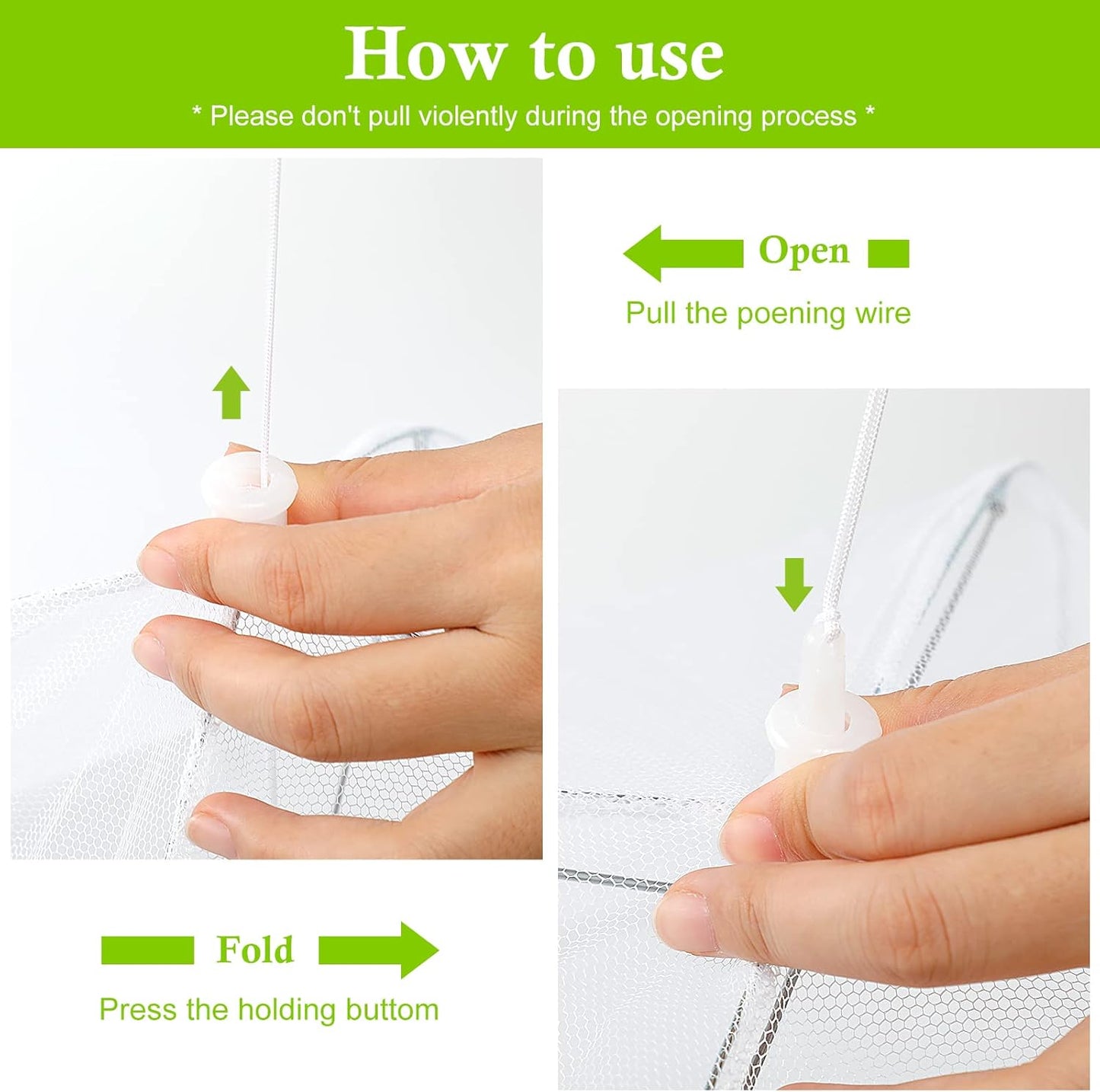 8 Pack 2 Size Mesh Food Covers for outside, 2 Jumbo and 6 Large Cake Cover Net for Indoor/Outdoor, Picnic Accessories Fruit Cover Tent Keeping Out Flies Bugs Mosquitos