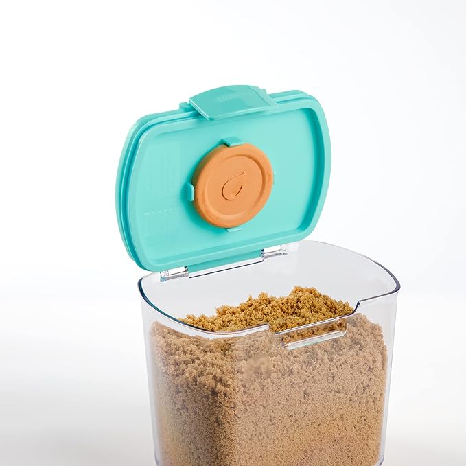 Progressive ProKeeper Baker's Airtight Kitchen Storage Canister Container Set for Flour, Sugar & More, Keeps Ingredients Fresh, with Accessories (Turquoise, 6- Piece)