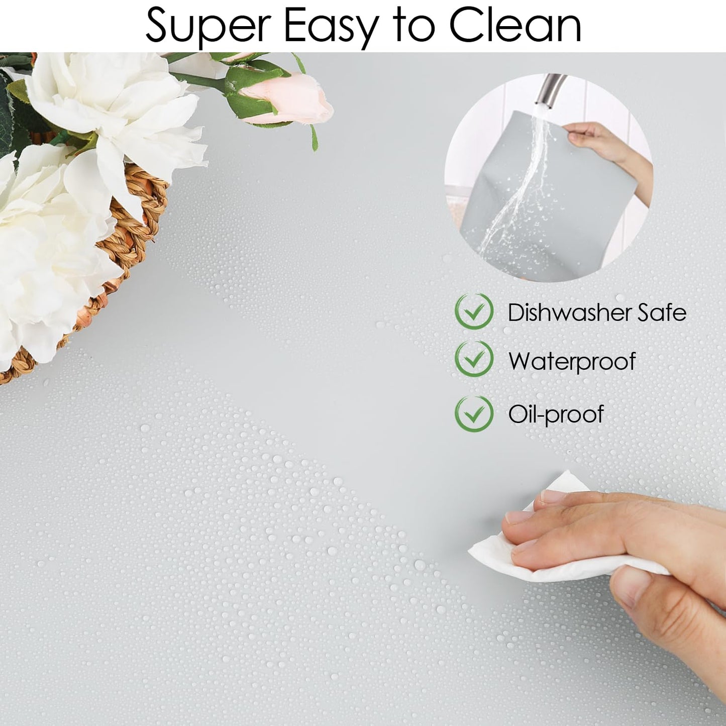 Extra Large Silicone Mat, 31.5x23.6 Large Silicone Placemats for Kids, Gray Large Silicone Sheet for Crafts Heat Resistant Mat for Kitchen Counter, Non-Stick Silicone Table Mat for Dough and Pastry