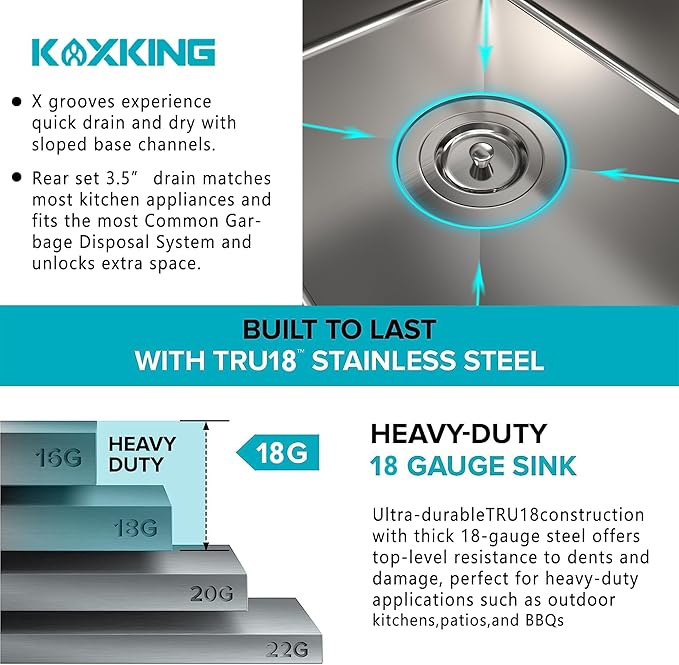 15x15 Inch Drop In Bar Sink, 18 Gauge 304 Stainless Steel Topmount Kitchen Sink for RV, Laundry, Office, Small Space with Basket Strainer & Grid