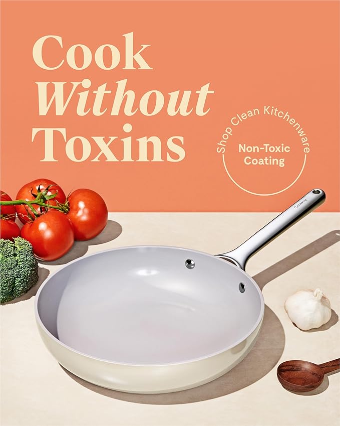 Caraway Nonstick Ceramic Mini Fry Pan (1.05 qt, 8") - Non Toxic, PTFE & PFOA Free - Oven Safe & Compatible with All Stovetops (Gas, Electric & Induction) - Perracotta