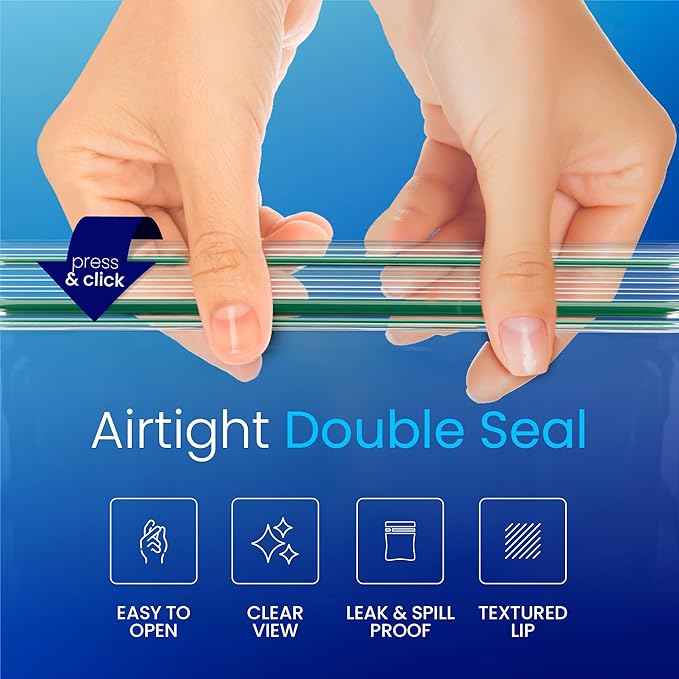 DiRose Gallon Bags Pack of 250 – 1 Gallon Reclosable Storage Bags – Practical and Durable Design – Food Safe Non-BPA Material – Easy Zip Closure – Ideal for Food, Snacks, Dog Treats, Organizing