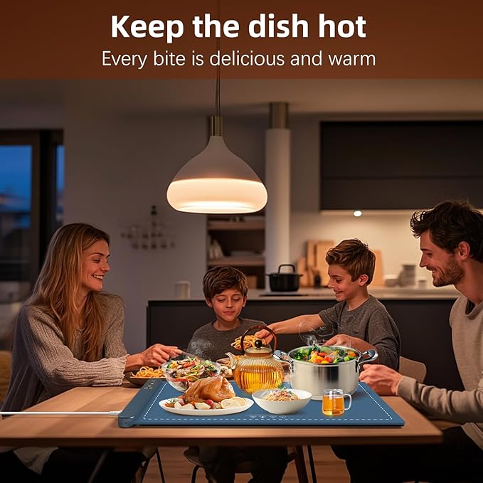 Food Warming Mat, Electric Warming Tray, Silicone Warming Mat for Food, Foldable Food Warmer, Buffet Party Home Gathering Vacation Electric Food Warmer