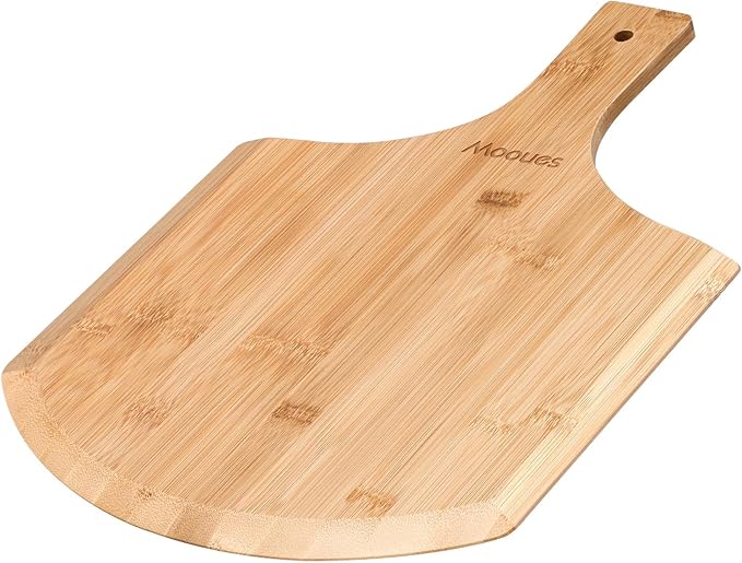 Pizza Peel 12 Inch, Natural Bamboo Pizza Peel Pizza Paddle Spatula Oven Accessory for Large Wood Pizza Board For Transferring & Serving, Wood Pizza Cutting Board for Cheese Bread Fruit Vegetabl