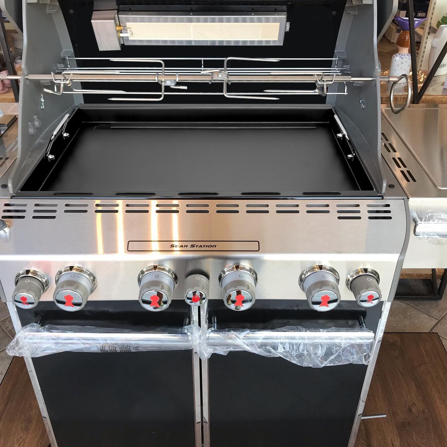 Full-Size Griddle Inserts for Weber Summit 400 Gas Grills, Flat Top Griddle Replacement Parts for Summit E-420 E-450 E-470 S-470, Replace for Weber 67550 Grates