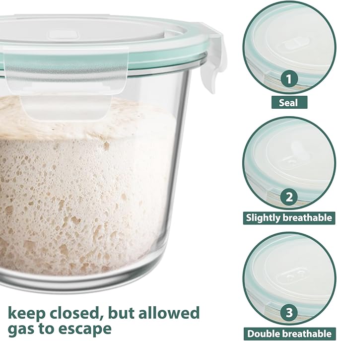 Freshmage 3 Cup Glass Soup Storage Containers with Lids (6 Sets), 23oz Glass Deli Container Heat-Resistant BPA-Free Airtight for feeding the Southern Starter, Microwave, Dishwasher, Freezer Safe