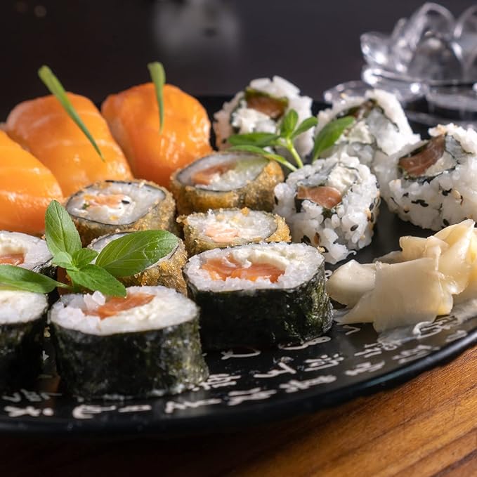 Sushi Making Kit, All in One Sushi Roller Set Maker Kit with Bamboo Rolling Mat, Bazooka, Chopsticks Holders, Rice Paddle, Avocado Slicer for Beginners, Kids, Family, Friends, Home