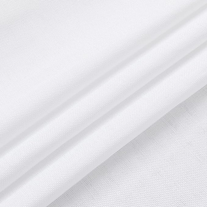 Hiasan Faux Linen Square Tablecloth - Wrinkle and Stain Resistant Washable Table Cloth for Kitchen Dining Room Holiday Table Cover for Party Dinner, White, 60 x 60 Inch