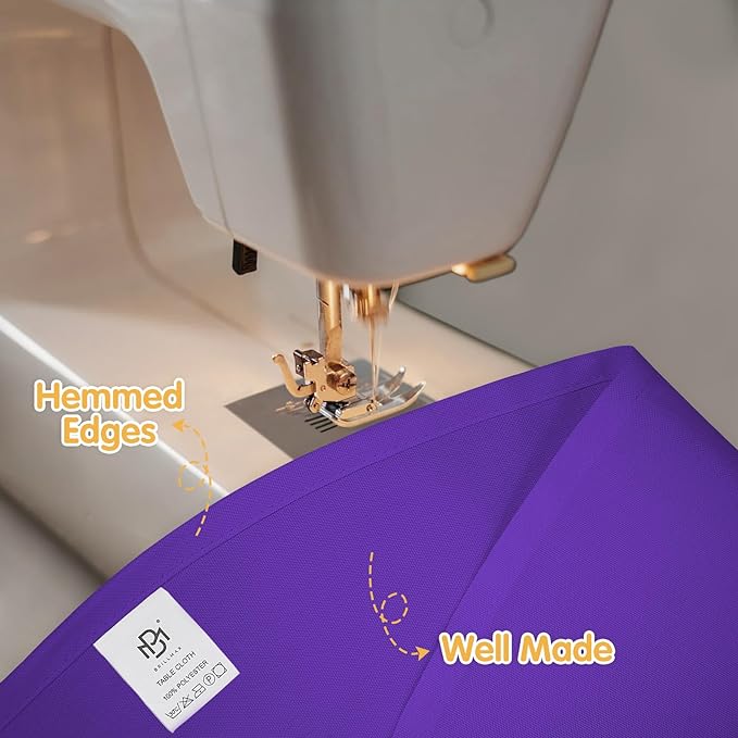 BRILLMAX 6 Pack Purple Round Tablecloths 120 Inch - Circle Bulk Linen Polyester Fabric Washable Table Cloth Cover for Wedding Reception Banquet Birthday Party Buffet Restaurant