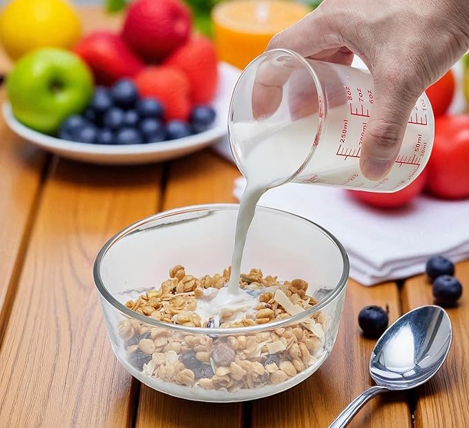 Ackers Glass Measuring Cup 1 Cup,8oz Borosilicate Liquid Measuring Cup with Spout