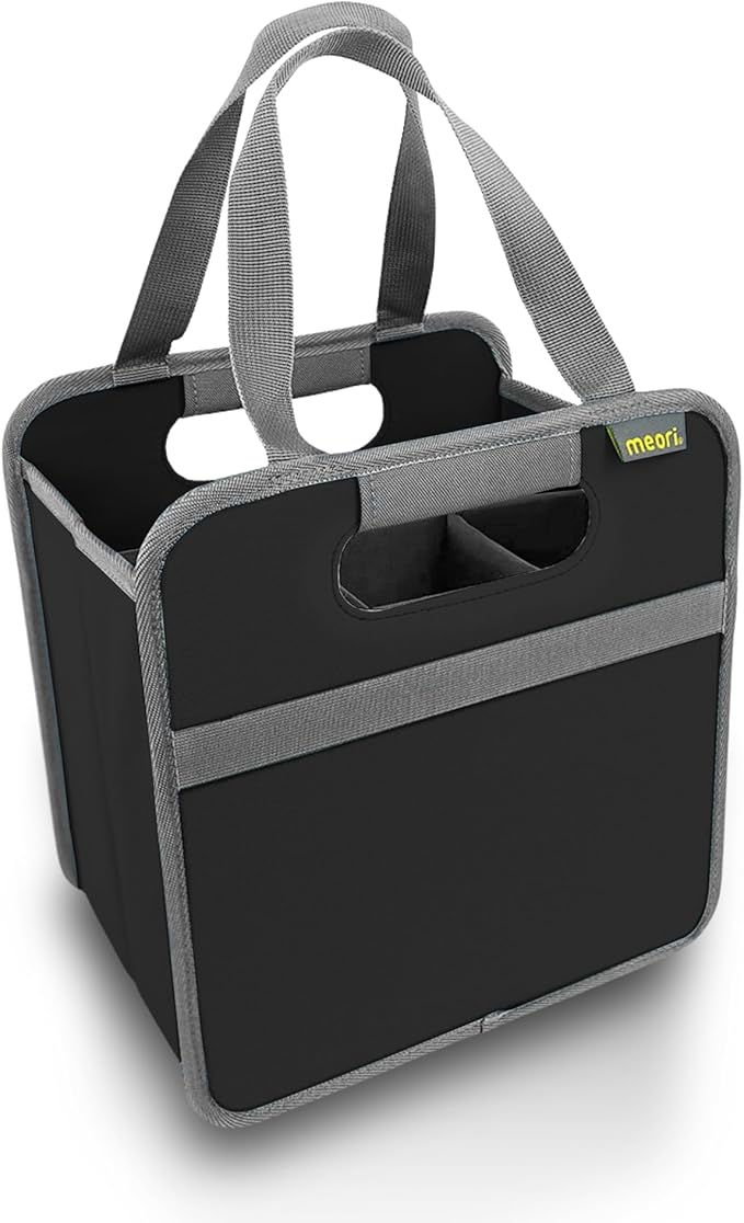 meori 6 Bottle Wine Tote Lava Black Liquor Spirits Enthusiast Tastings Grocery Shopping Glass Dividers Travel Hostess Gift (A100432)