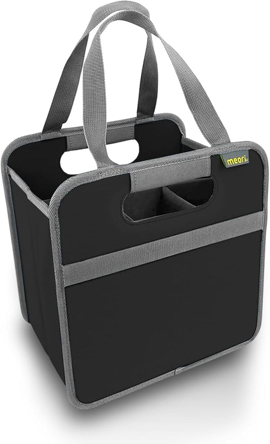 meori 6 Bottle Wine Tote Lava Black Liquor Spirits Enthusiast Tastings Grocery Shopping Glass Dividers Travel Hostess Gift (A100432)